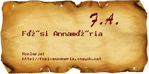 Füsi Annamária névjegykártya